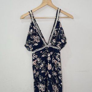 Bamboo Blonde flutter Sleeve Maxi Dress